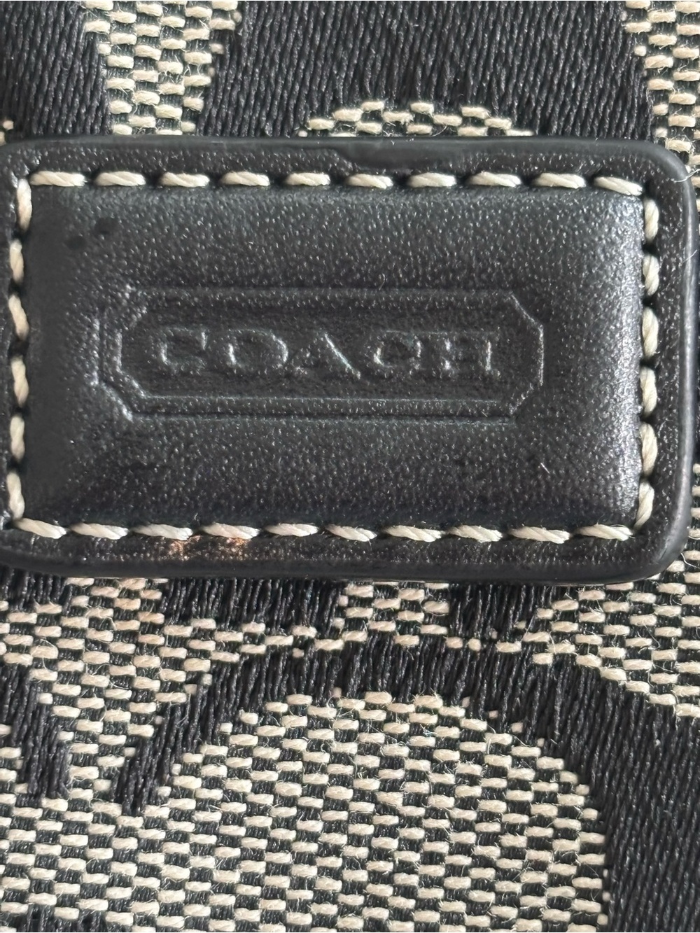 Coach Black & Tan Signature Canvas Wristlet - Picture 2 of 8